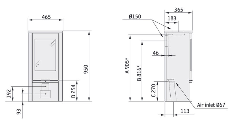 Contura 810 Style Stove Dimensions Contura 810 Style Stove Dimensions