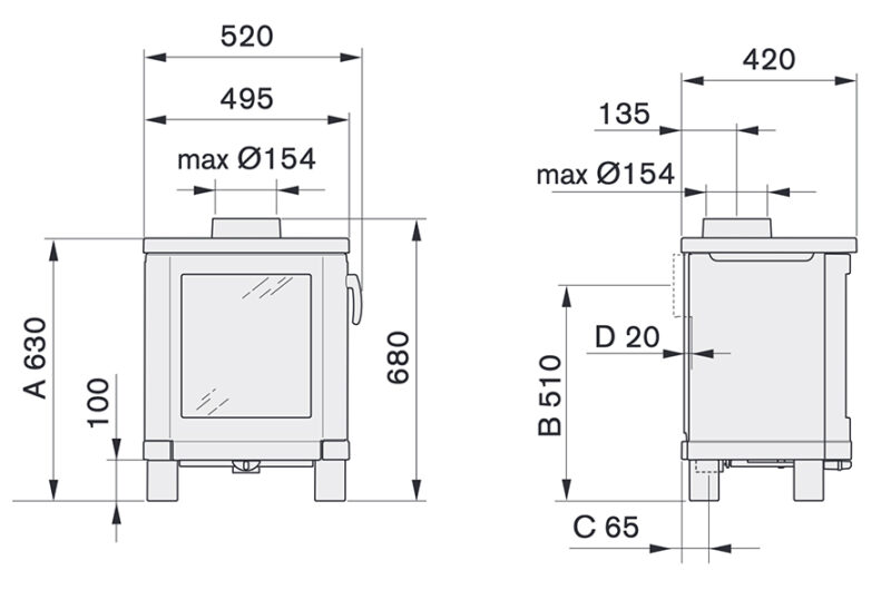 Contura 51L Stove Sizes