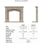 boscombe fireplace sizes dimensions