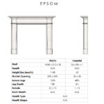 epsom fireplace sizes dimensions
