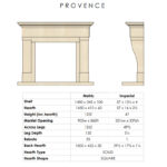 provence dimensions stone fireplace