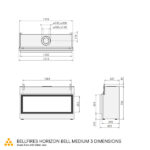 bellfires horizon bell medium 3 gas fireplace dimensions sizes