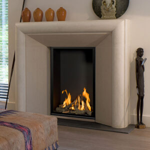 Bellfires Vertical Bell Small 3 Gas Fireplace with Stone Surround