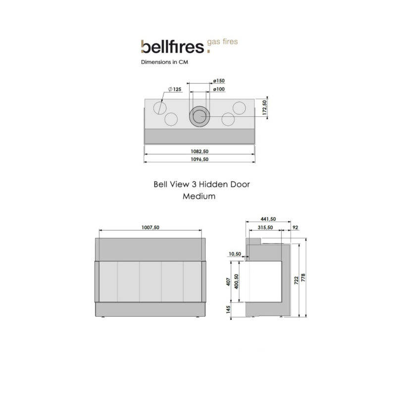last1 View 3 M bellfires view bell 3 medium built in 3 sided gas fire natural gas v5001