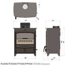 Fireline FA5W FX5W FT5W FP5W Stove Sizes