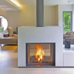 stuv 21 95 double faced wood burning fireplace