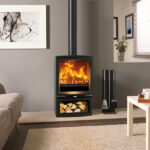 Stovax Vogue Medium Slimline With Midline Base Taupe Wall Setting