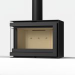 Wanders S75 Edge Corner Black Edition Left View Wood Burning Stove