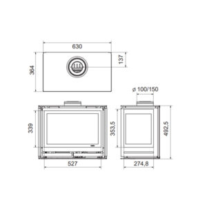 wanders 60g 3 sided gas fire