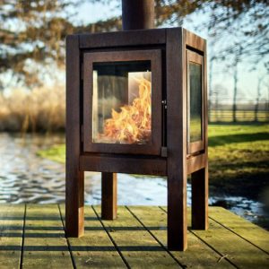 RB73 Quaruba XL Outdoor Fireplace – CorTen Steel Wood Burner