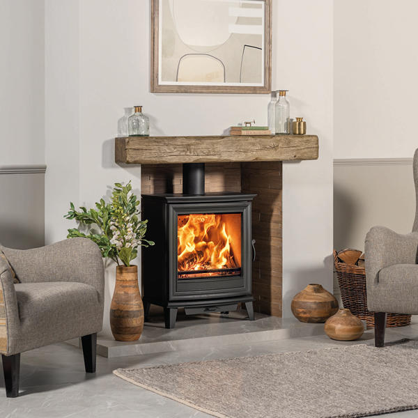 Stovax Chesterfield 5 Wide Multi Fuel Stove With Beam Country Cottage Setting
