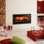 Stovax Studio 2 Inset In Red Roomset With Profil Frame