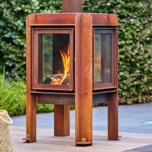 RB73 Fennek 50 Outdoor Fireplace - Compact CorTen Steel Wood Burner