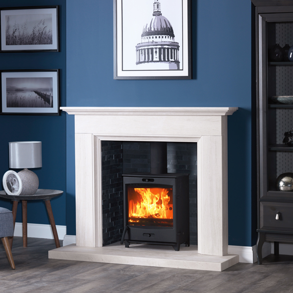 Fireline FQ5W In Aylesbury Limestone Fireplace