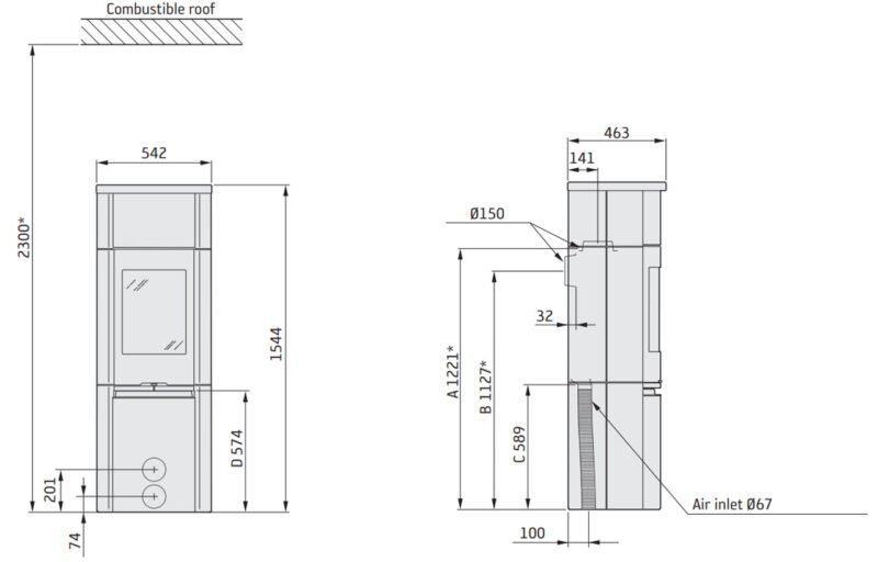 contura 590t dimensions