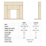 ancona fireplace dimensions sizes