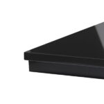 polished black granite boxed and lipped fireplace hearth
