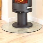 tear drop glass fireplace hearth