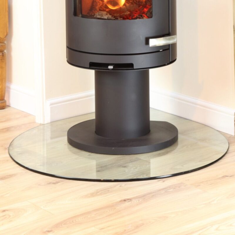 tear drop glass fireplace hearth