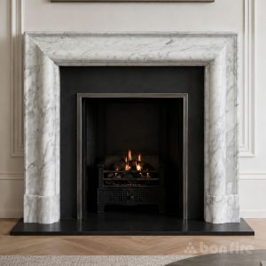 Aztec Bolection 52" Carrara Marble Fireplace Surround