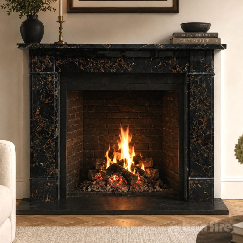 Victorian Classic 54 Golden Portoro Marble Fireplace Surround