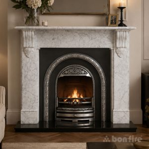 Victorian Corbel 56" Carrara Marble Fireplace Surround