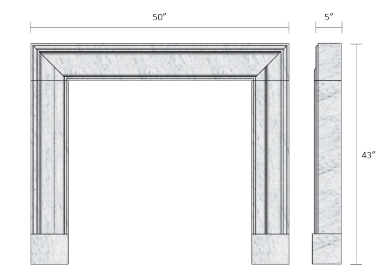 bolection carrara marble drawing