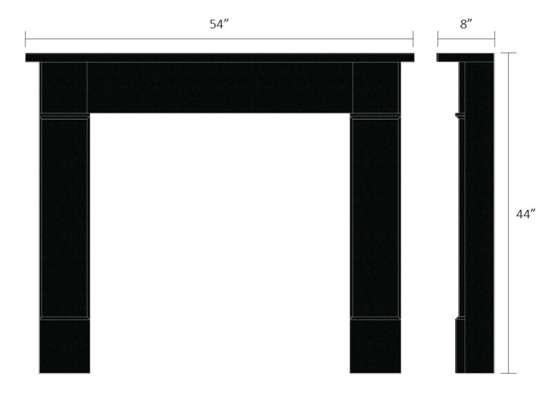 flat victorian black granite drawing