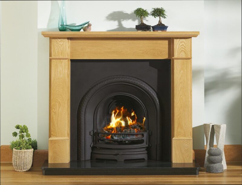 olivia solid oak fireplace mantel
