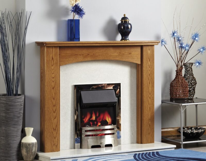 plymton solid oak fireplace surround