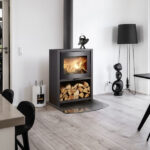 log burner fan on stove