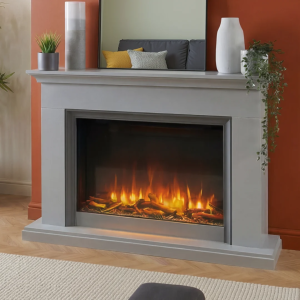 Katell Italia Amalfi Flat to Wall Electric Fireplace Suite