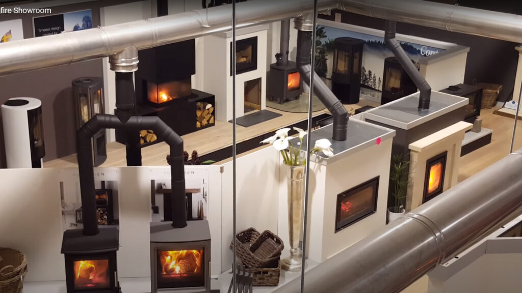 A birds eye view of part of the fireplace shop