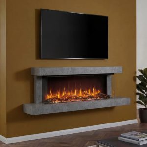 Katell Italia Cento Slim Wall Mounted Electric Fireplace Suite
