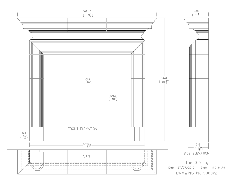 Chesneys Stirling 64" Limestone Fireplace Surround