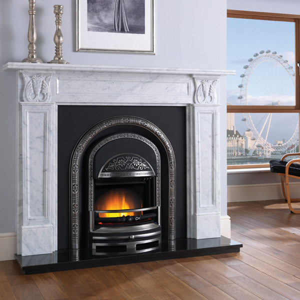 Cast Tec Verona Corinthian Carrara Marble Fireplace CU1