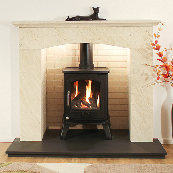 moncado limestone fireplace surround