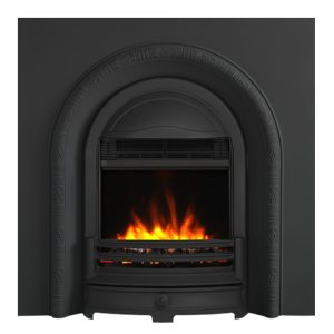 Decorative Arch Black Cast Iron Electric Fireplace Insert