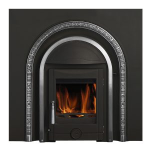 Polaris Decorative Arch Wood Burning Cast Iron Fireplace Insert