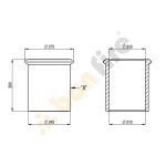 straight roll top chimney pot 300mm dimensions