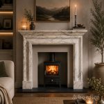Salisbury Bolection 58″ Arabescato Marble Fireplace Surround – Polished Wide View