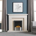 Charlton Jenrick 4D Ecoflame 16 Black Silver Elite In Limestone Fireplace