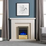Charlton Jenrick 4D Ecoflame 16 Inch Brass Elite Fascia Blue Flames