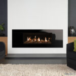Gazco Studio 2 Glass Balanced Flue With Logs Head On