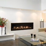 Gazco Studio 3 Edge Balanced Flue Black Glass With Logs Full