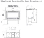 Gazco Studio Glass Fronted Conventional Flue Sizes 1