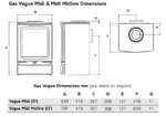 Gazco Vogue Midi Conventional Flue Gas Stove Sizes