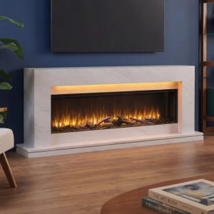 Katell Italia Romento Flat to Wall Electric Fireplace Suite
