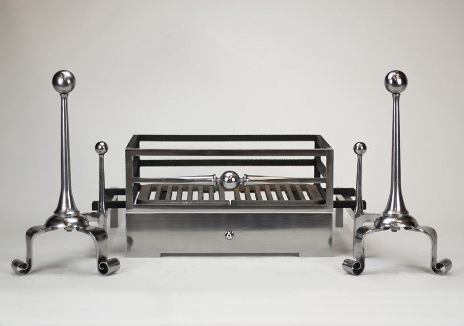 Chesneys Byron Forged Steel Fire Basket For Firedogs - Bonfire