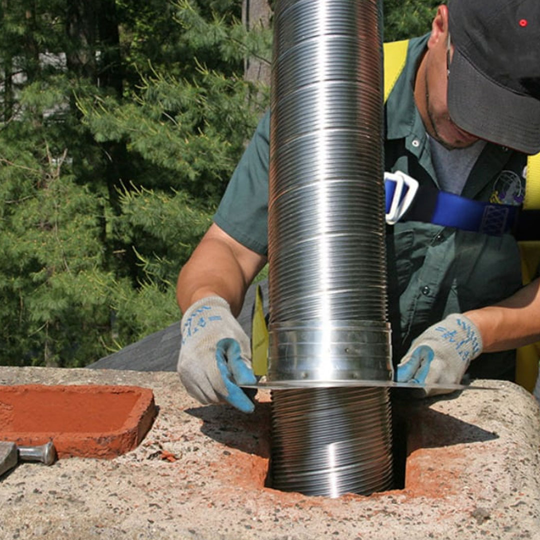 chimney lining wth flue system